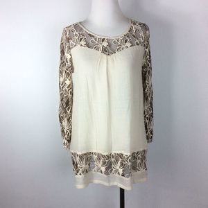 Anthropologie a’reve Lace Gauze Boho Blouse Size S